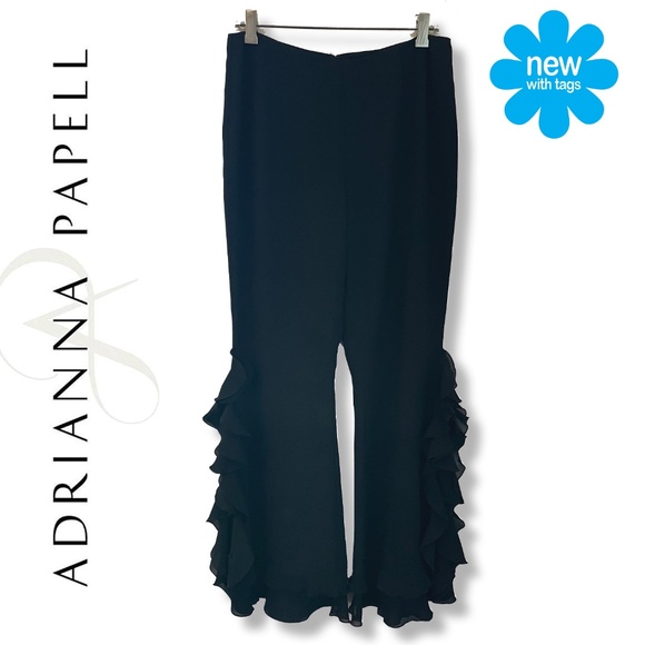 NWT 🦋 Adrianna Papell Ruffle Pants | Size: 8 - Picture 1 of 16